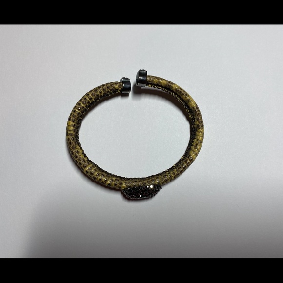 Snake skin silver blue turquoise Swarovski Crystal womens bracelet - Picture 4 of 5